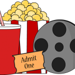 Admit One ticket and popcorn